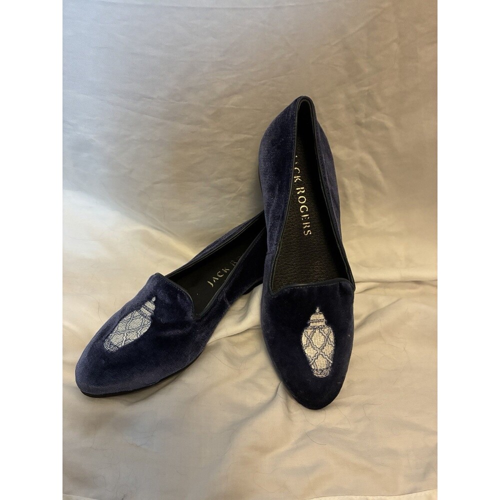 Jack Rogers Women's Ginger Jar size 5 Velvet Embroidered Slip-On Loafer Flats
